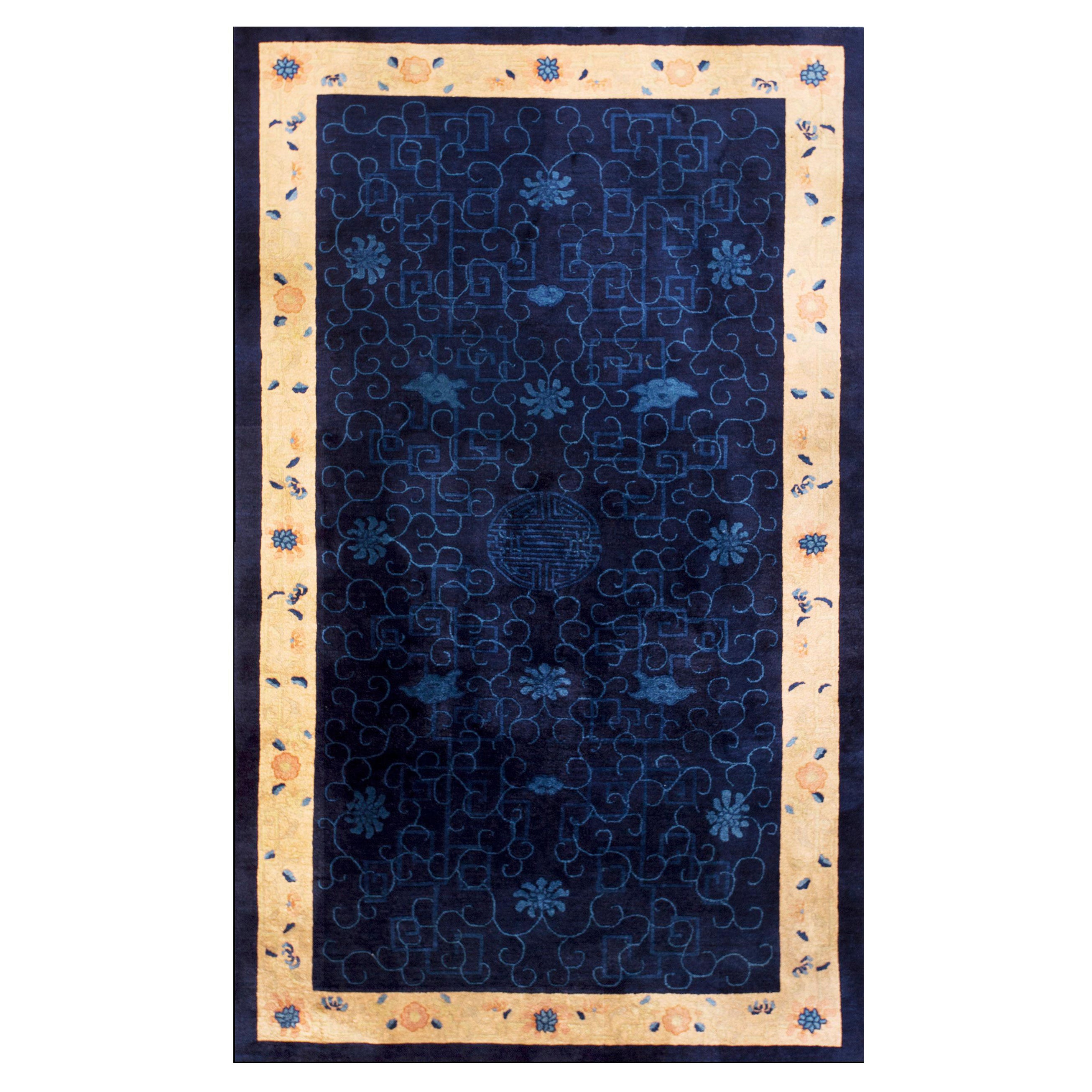 Antique Chinese Peking Rug 5'2"x 8'8" For Sale