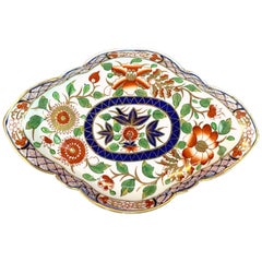 Used 19th Century Royal Crown Derby 'Indian Tree' Pattern Quatrefoil Shape Dish