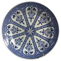 Blue & White French Faience Plate Sarreguemines