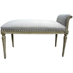 19th Century French Louis XVI Style Painted Bench