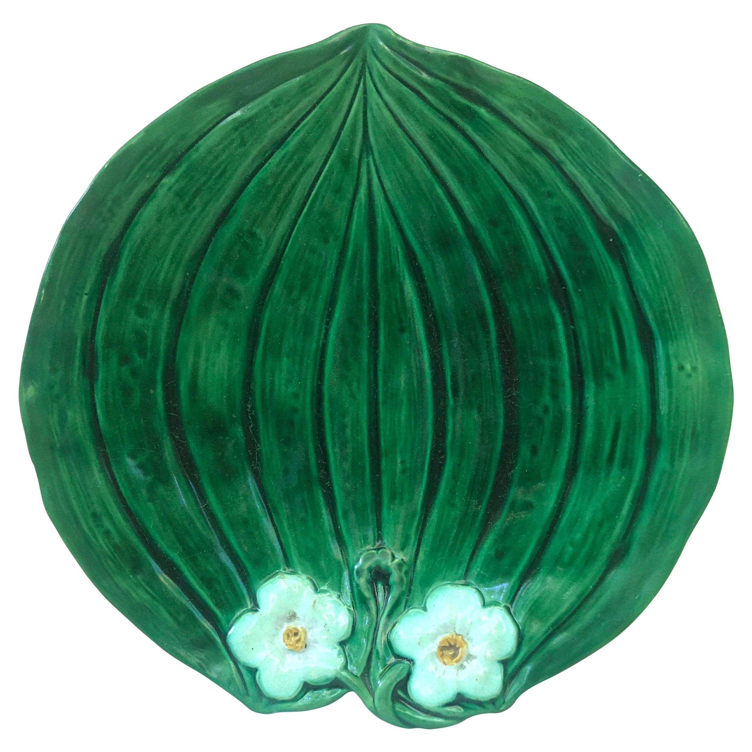 19th Century English Victorian Majolica Water Lily Plate