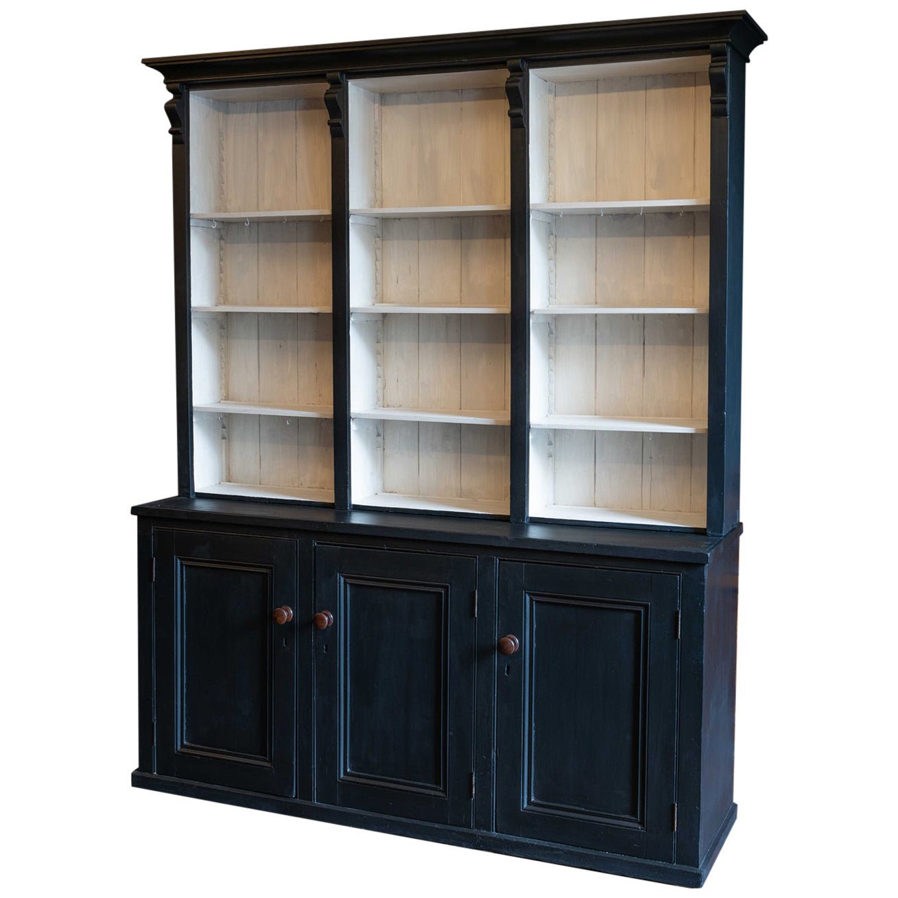 Late 19th Century Ebonized Black Oak Bookcase at 1stDibs