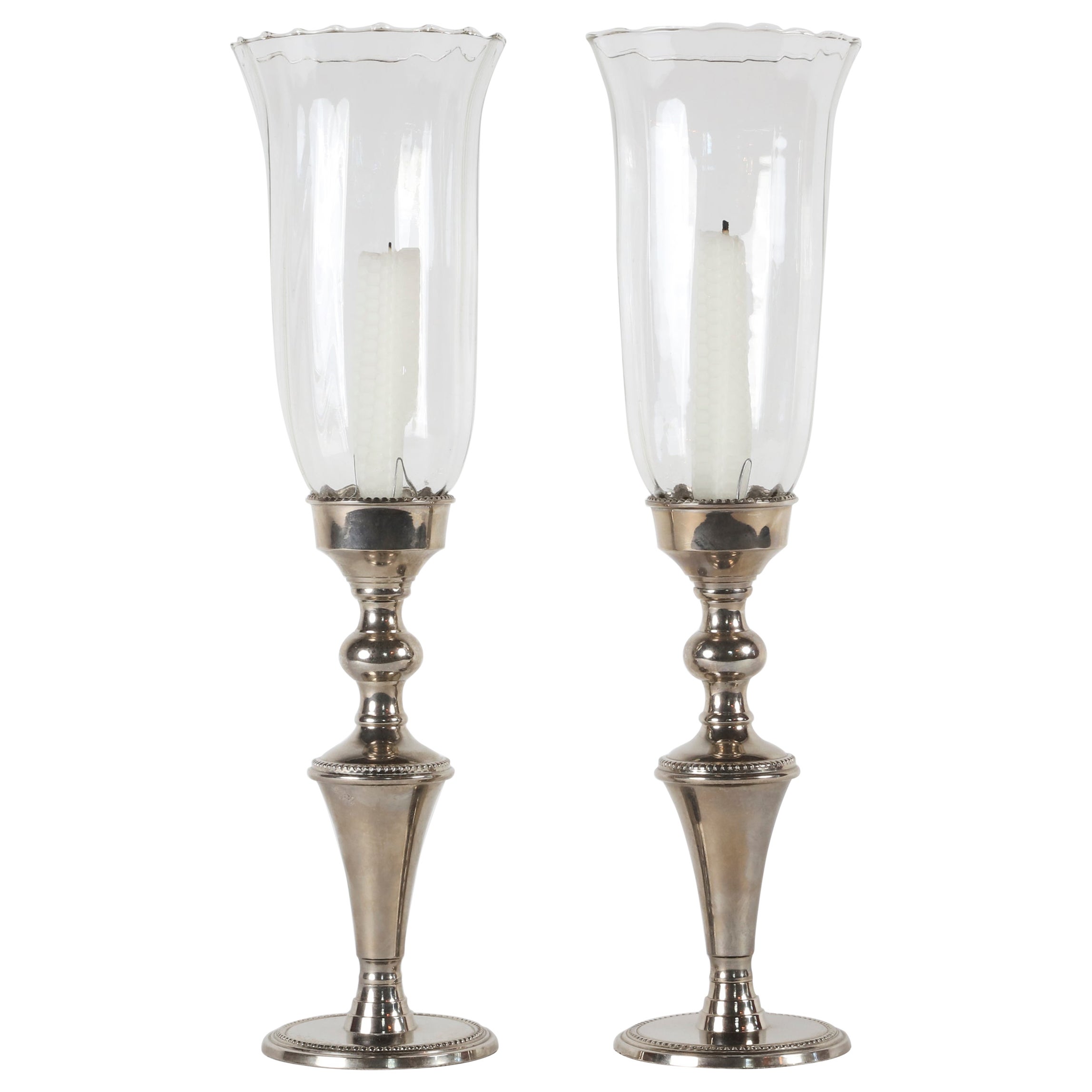 Pair of Hurricane Candlesticks by Ralph Lauren at 1stDibs