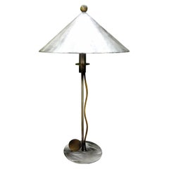 Used Robert Sonneman Steel and Brass Lamp