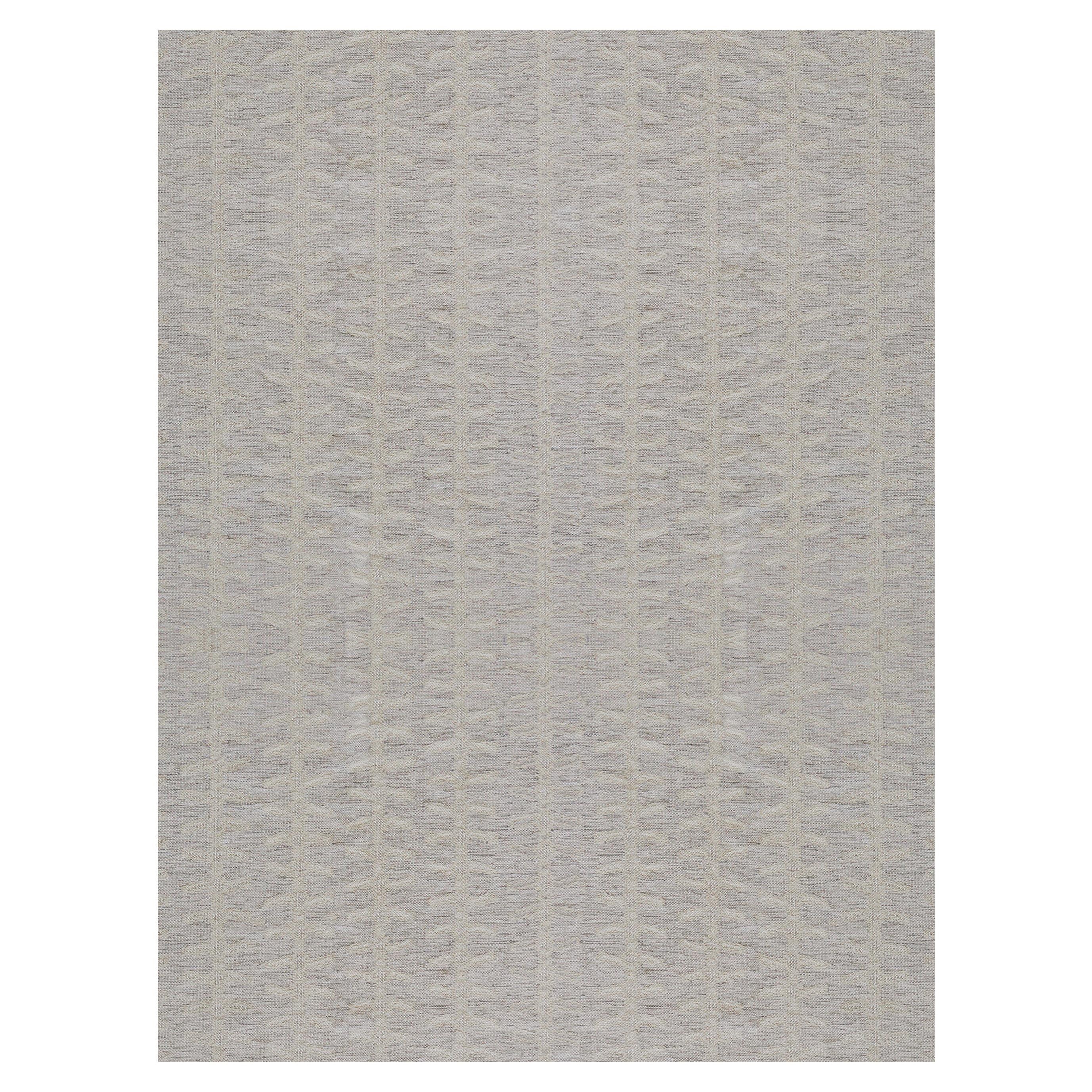 Handwoven Swedish Inspired Wool Flat-Weave Rug