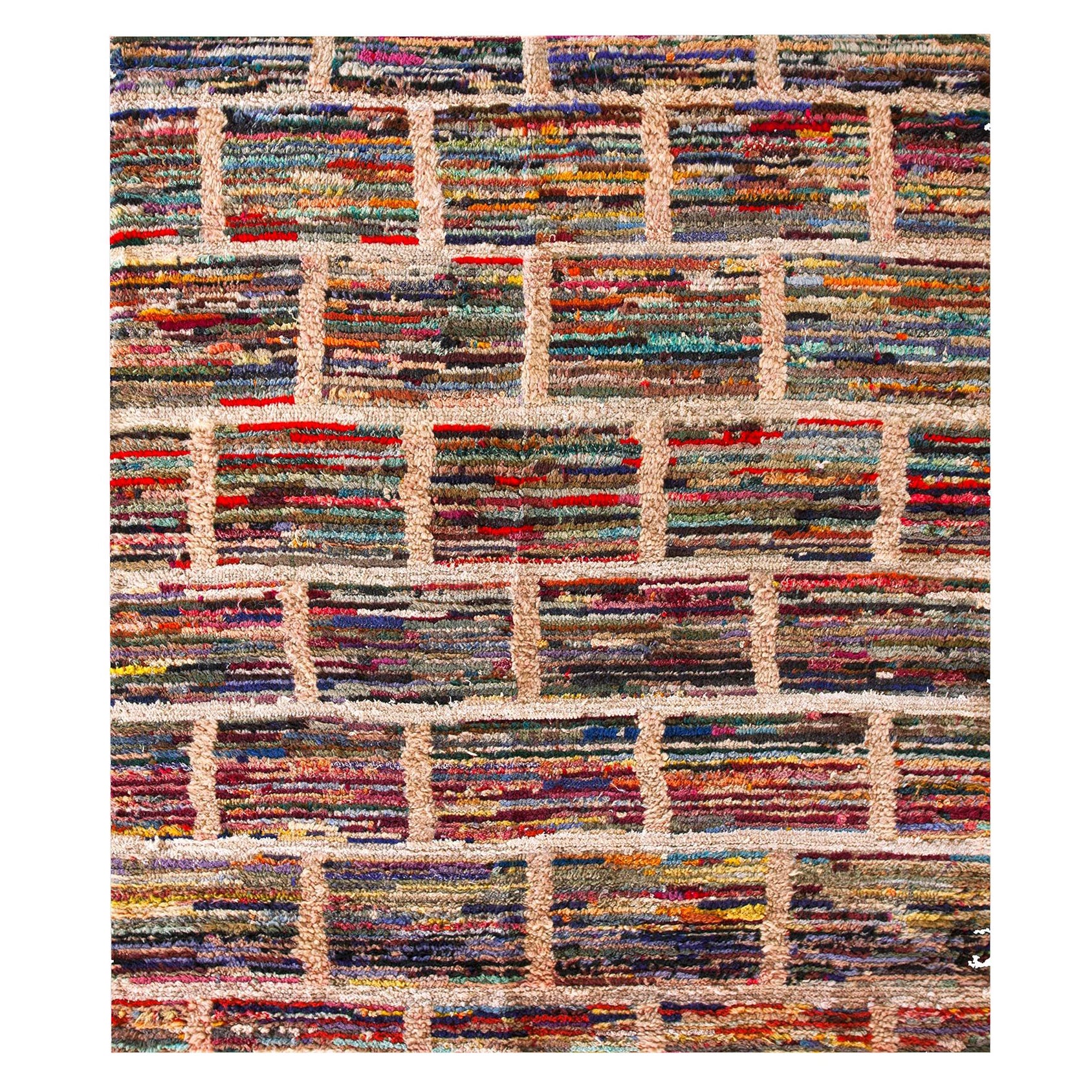 1930s American Hooked Rug ( 3'3" x 3'10" - 99 x 116 ) For Sale