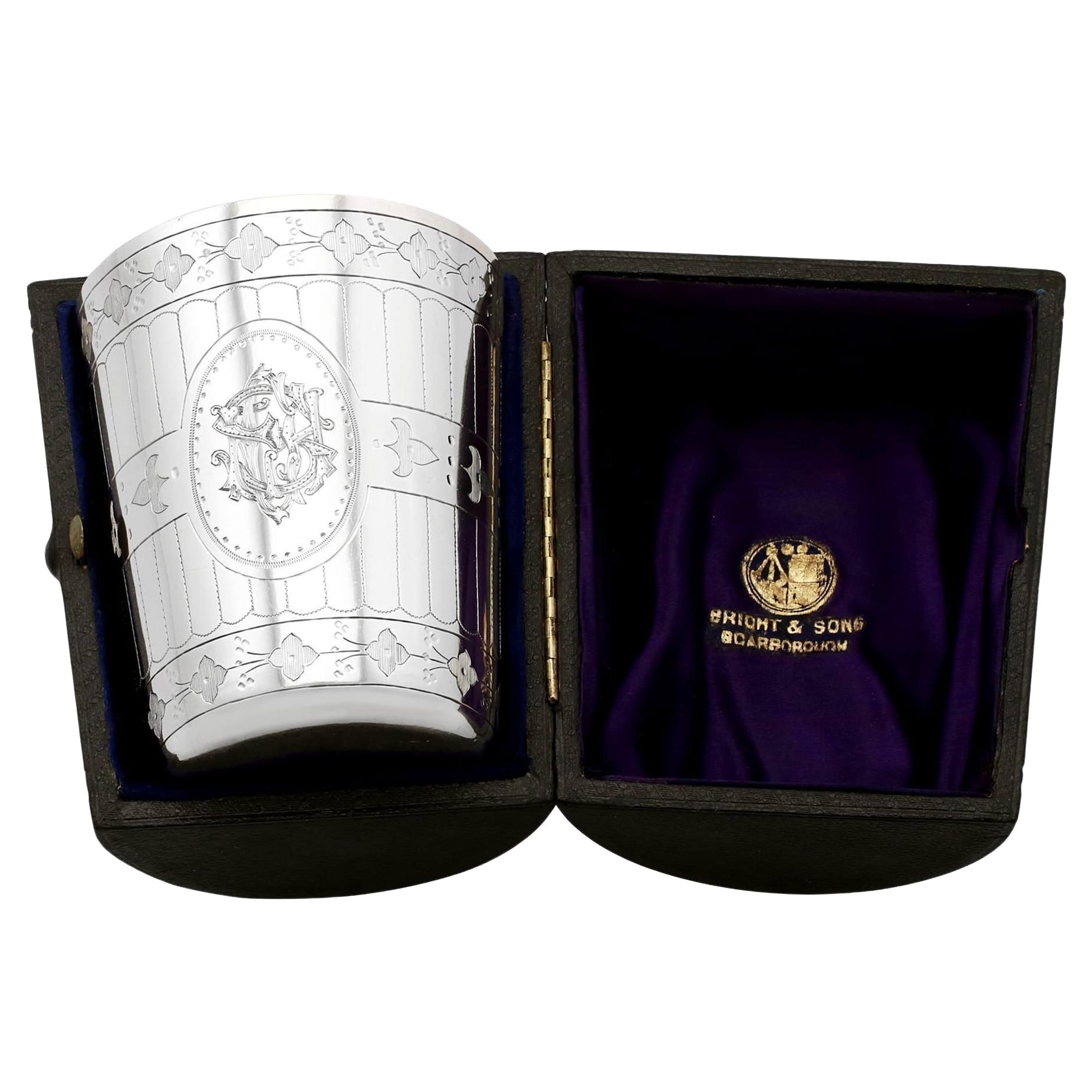 Gobelet victorien ancien en argent sterling par Thomas Smily