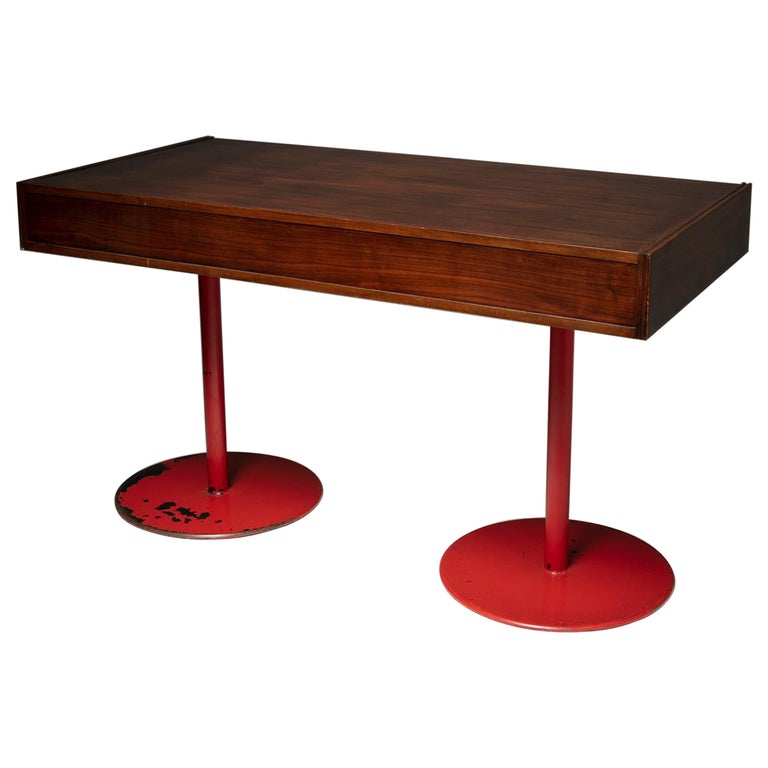 Italian 1960s Wood Desk For Sale at 1stDibs