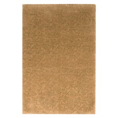 Rug & Kilim’s Custom Beige-Brown Geometric Floral Wool and Silk Rug