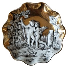 1960s Italian Gold Cherub Ashtray Italy