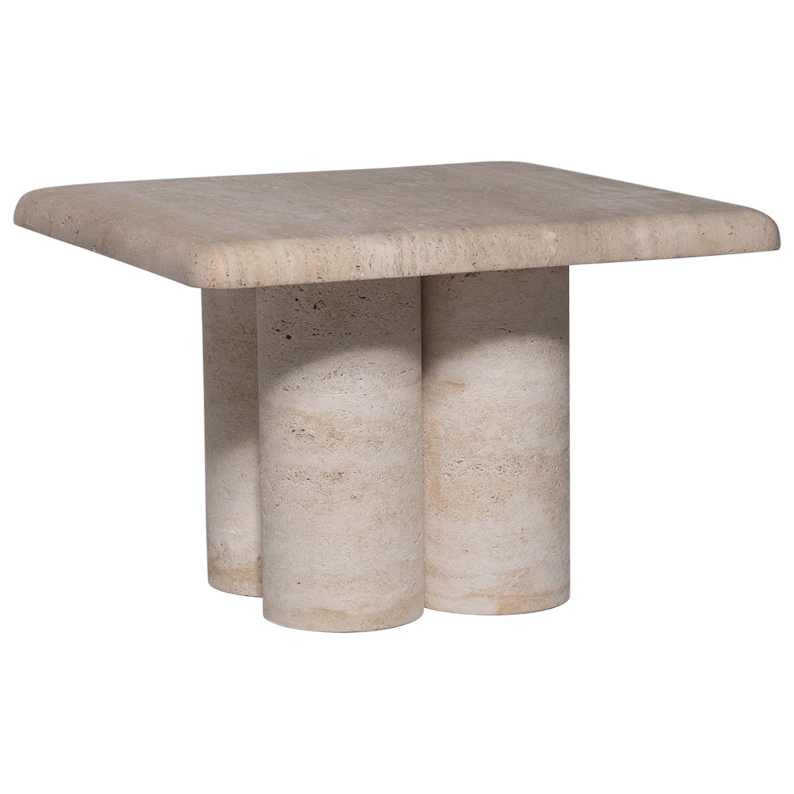 Sculptural Travertine Marble Pedestal or Side Table at 1stDibs