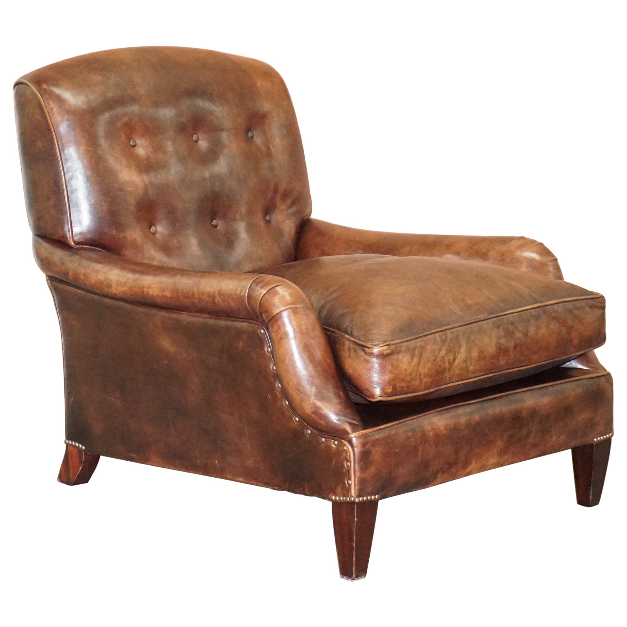 Chesterfield Tufted Leather Armchair For Sale at 1stDibs