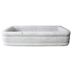 Antique sink of Carrara marble from 1880, from a castle in Belgium