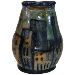 Antique Gudrun Baudisch Design Ceramic Vase, circa 1920s, Cityscape
