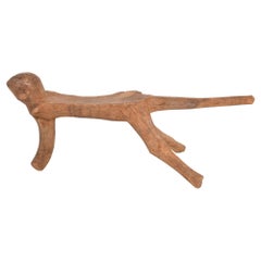 Vintage Modernist Carved Wood Sculptural Animal Low Tripod Stool 1970s Pierre Jeanneret