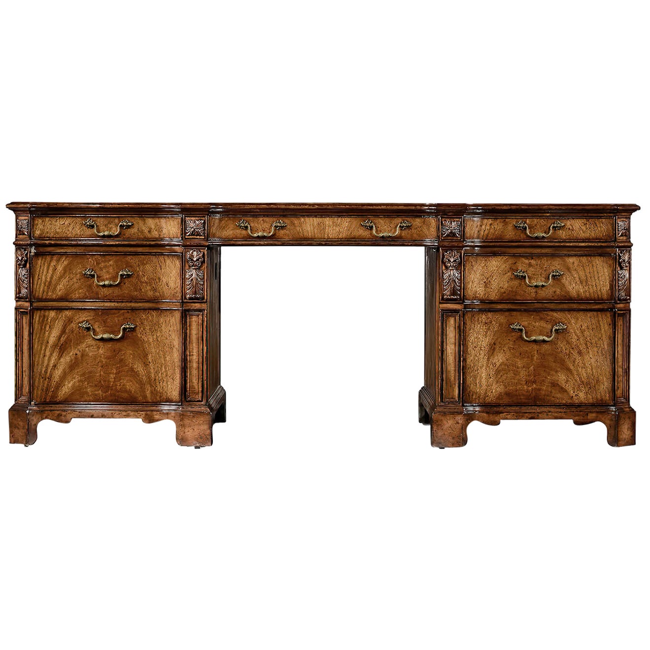 Kittinger SemiCircular Dropleaf Walnut Desk at 1stDibs