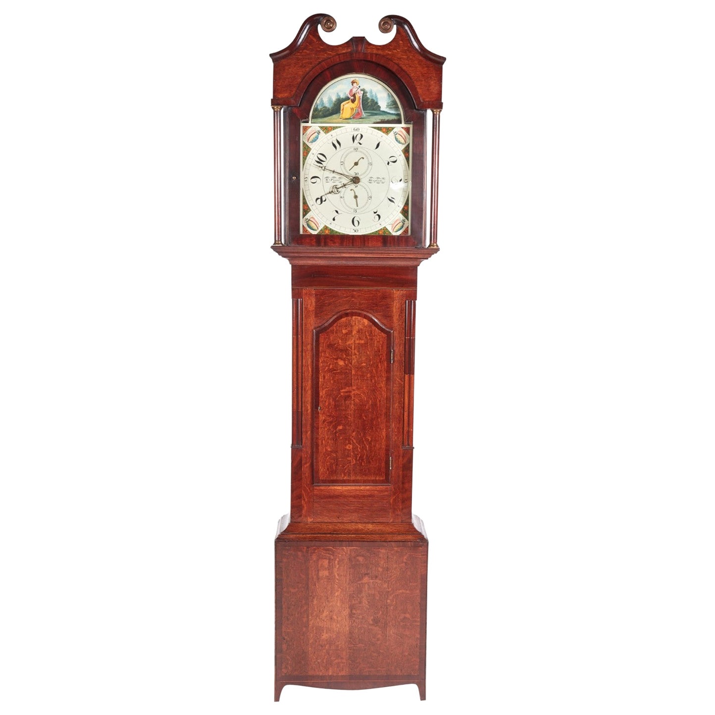 Antique Colonial Mfg Co Empire Style Mahogany Grandfather Clock German