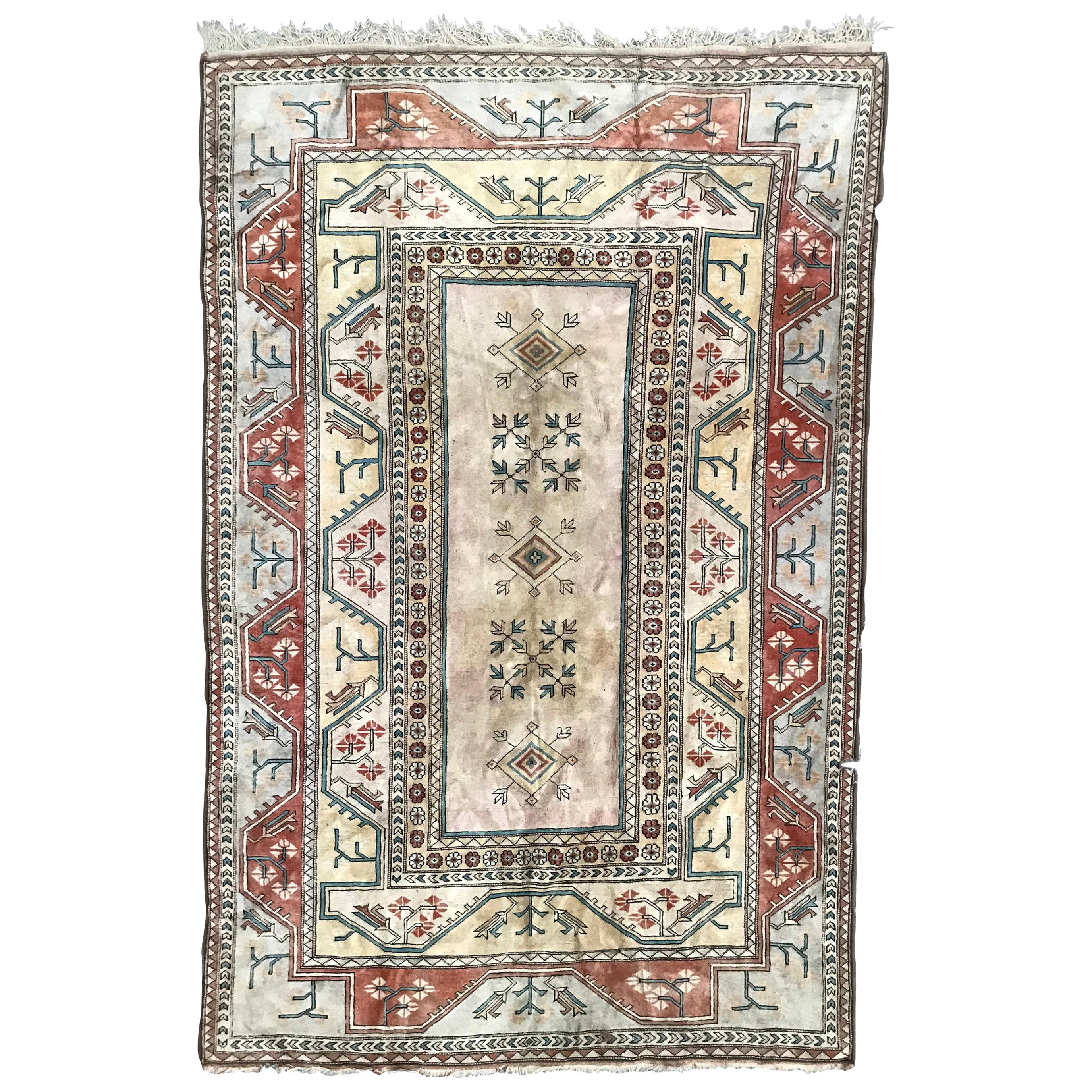 Large Vintage Felt Rug from Turkey For Sale at 1stDibs