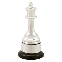Antique Sterling Silver Presentation Chess Trophy