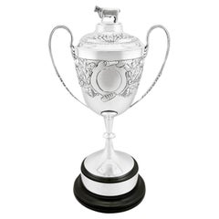 Edwardian English Sterling Silver Presentation Cup and Cover