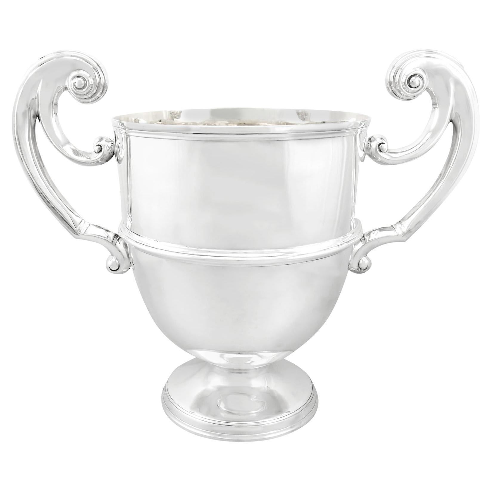 Antique Victorian Sterling Silver Presentation Champagne Cup For Sale