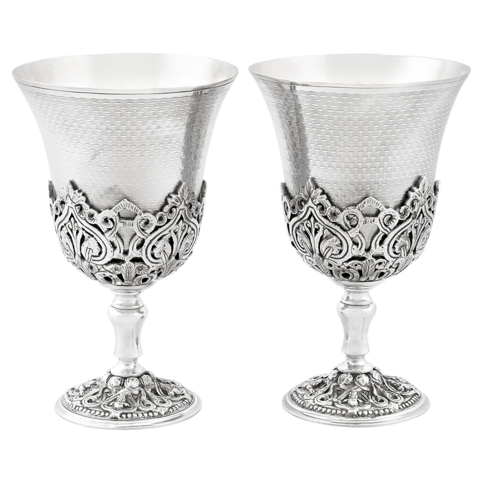Antique Turkish Silver Goblets, circa 1880 For Sale