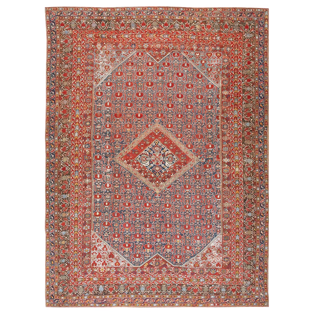 Mid 18th Century Turkish Ghiordes Courtt Carpet 8'0" x12'6"  For Sale
