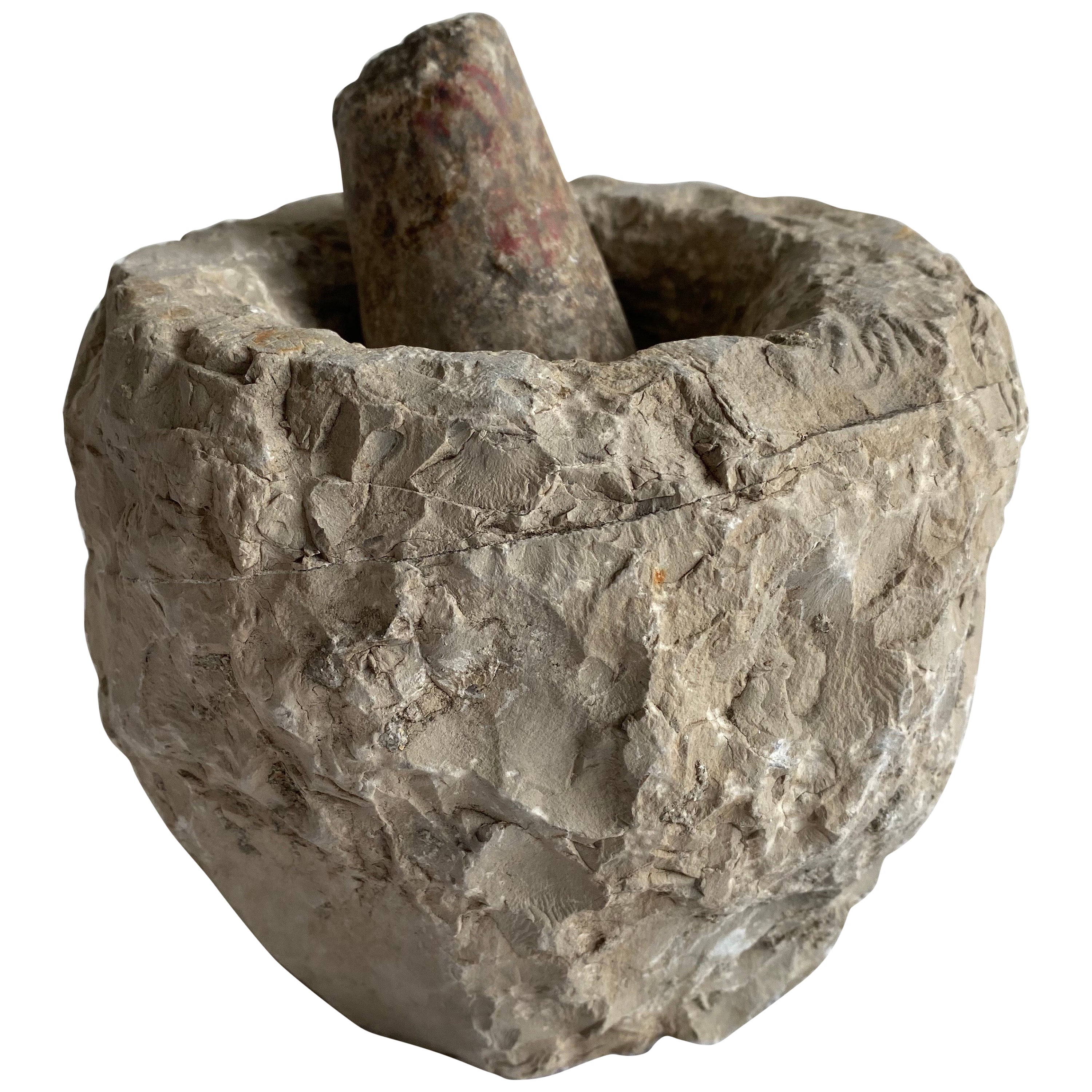 Antique Stone Mortar and Pestle Set For Sale at 1stDibs