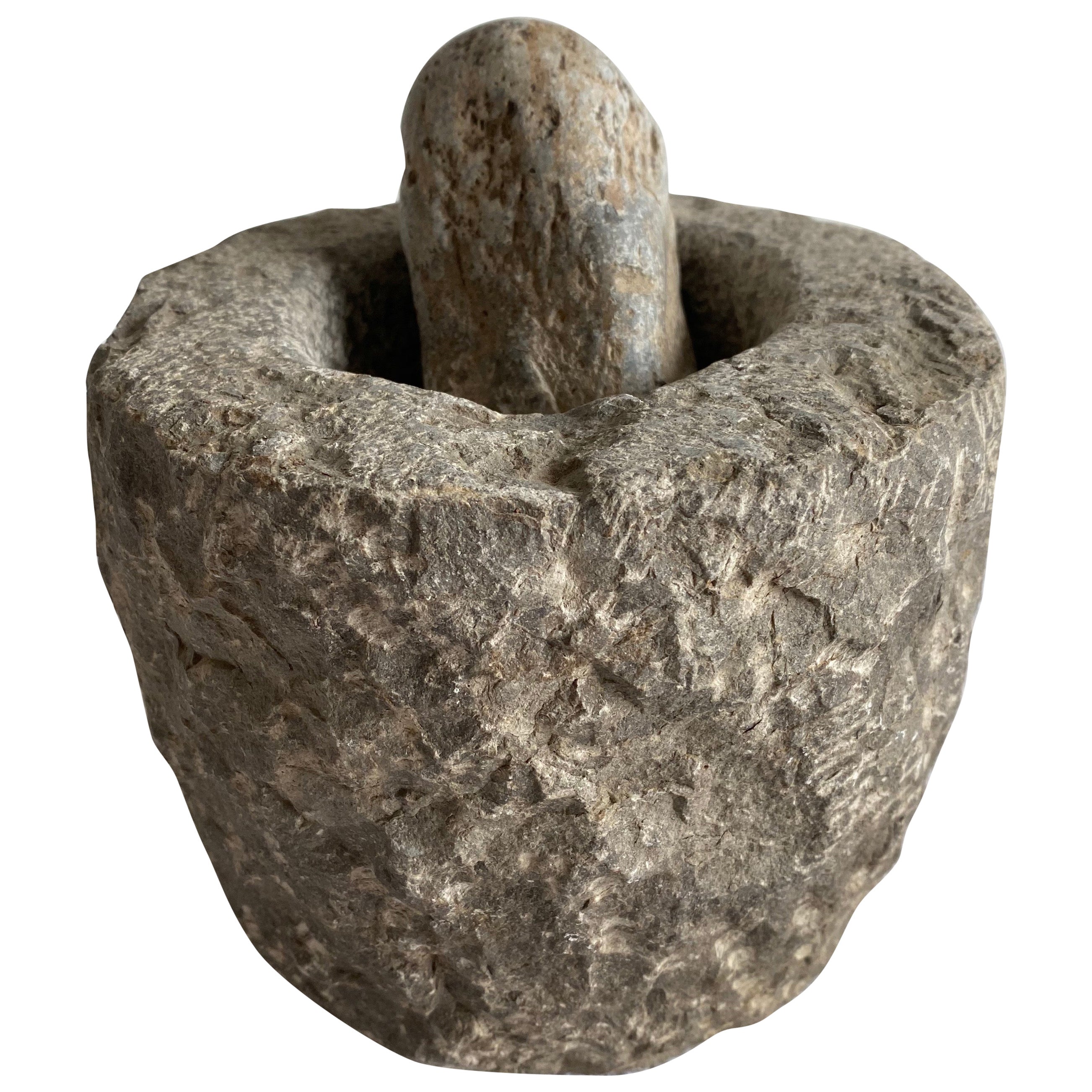 Antique Stone Mortar and Pestle Set For Sale at 1stDibs