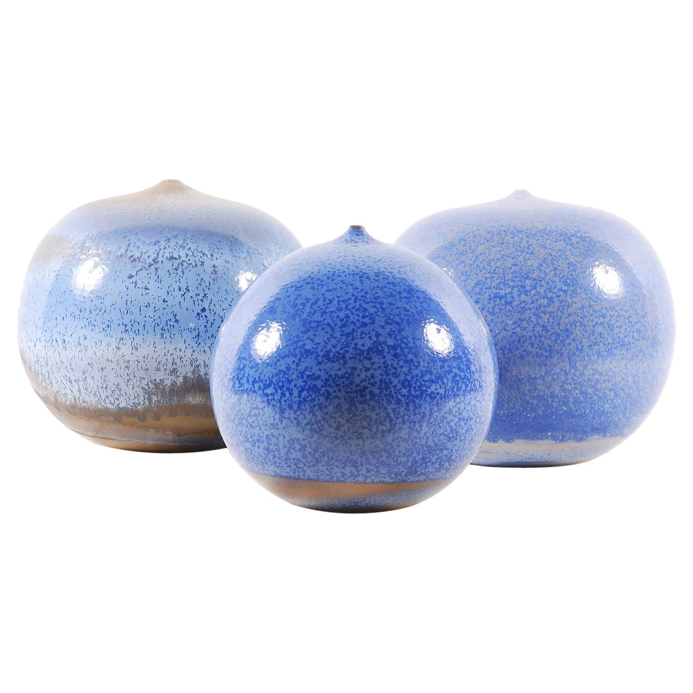 Antonio Lampecco, Set of 3 Spherical Ceramics For Sale