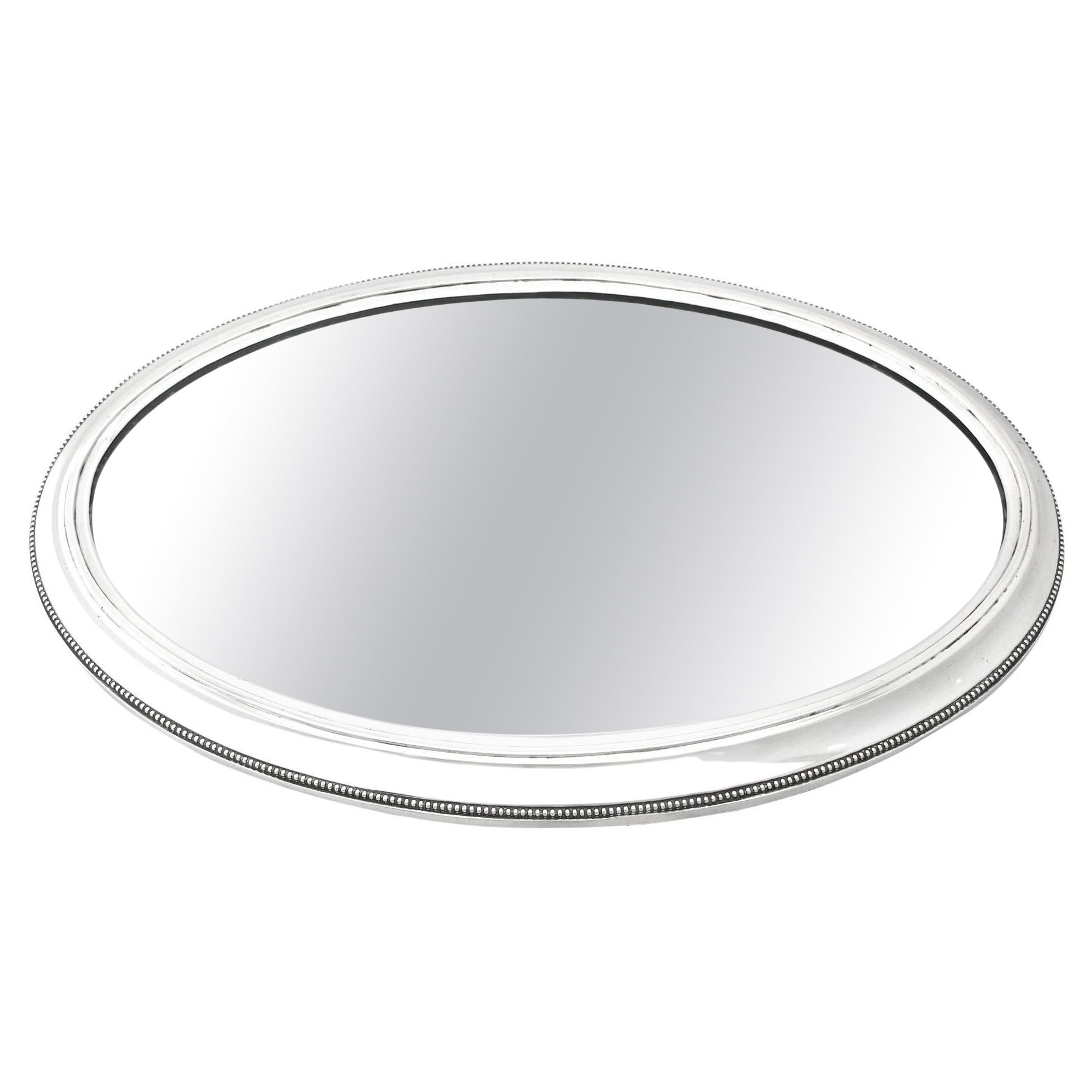 1900s Antique German Silver Mirrored Plateau