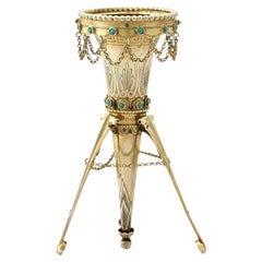Antique Victorian Sterling Silver and Turquoise Posy Holder