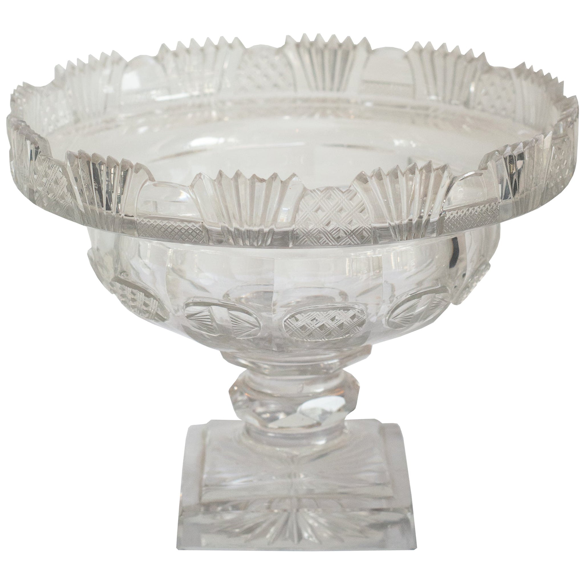 Vintage Waterford Cut Lead Crystal Rose Bowl in the Glandore Pattern at