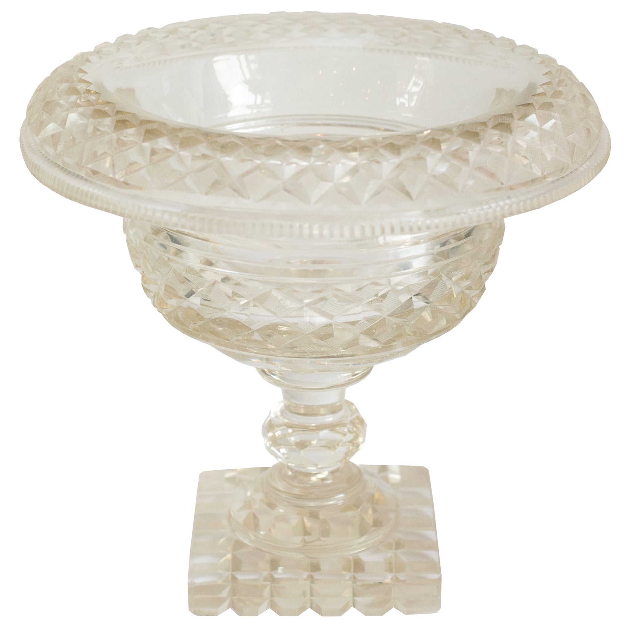 Antique Irish Large Cut Crystal Bowl For Sale at 1stDibs