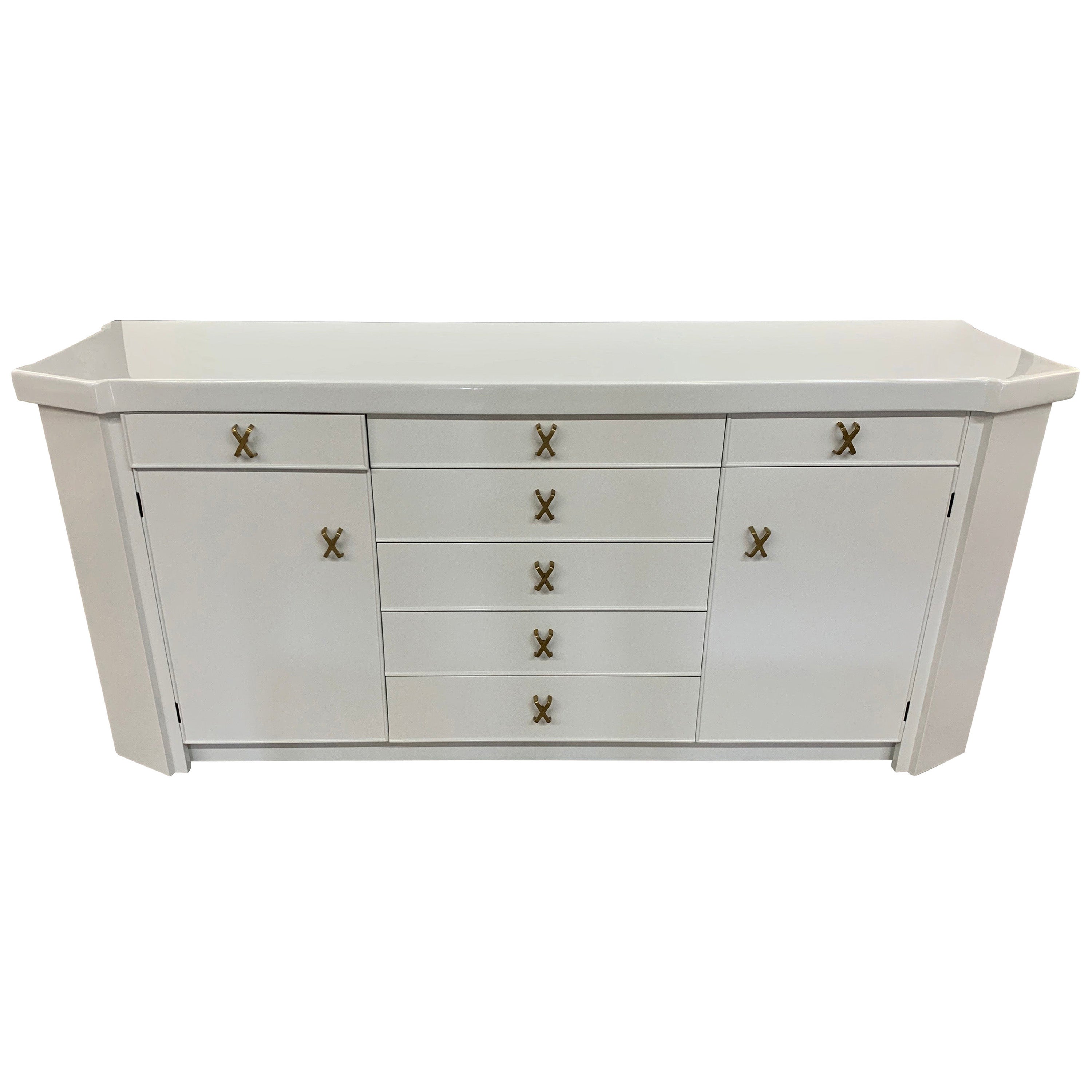 White Lacquered Fluted SATURDAY SALE at 1stDibs