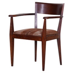 Brown Oak Art Deco Armchair, Halabala - UP Zavody, 1920s