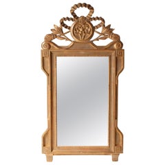 Vintage Neoclassical Regency Style Gold Foil Hand Carved Wooden Rectangular Mirror, 1970