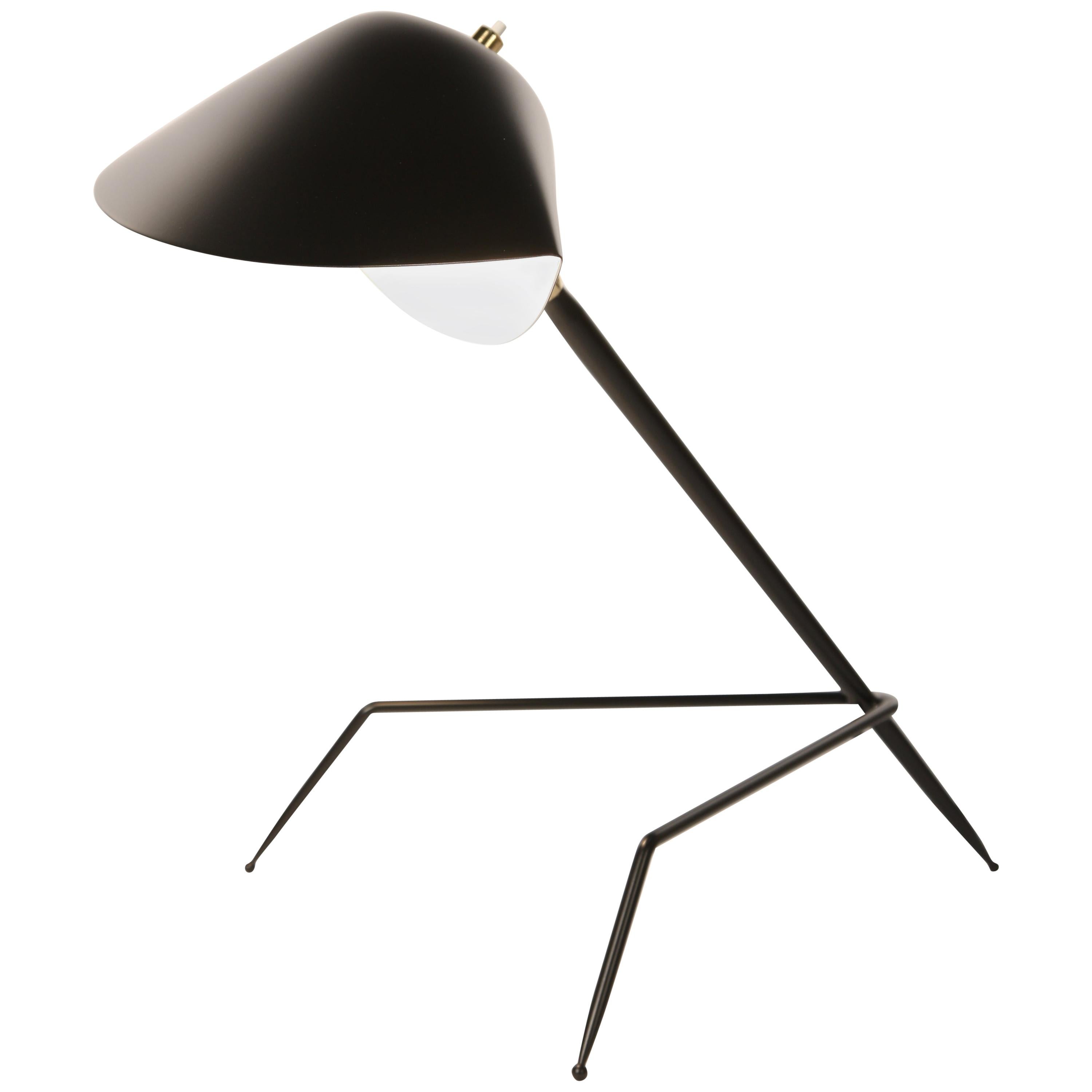 Serge Mouille 'Lampe Tripode' Table Lamp in Black For Sale