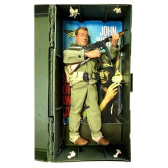 John Wayne Vintage Toy G. I. Joe Doll Figure with Weapons & Custom Carrying Case