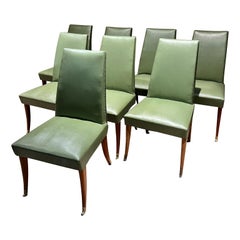 1950 Arturo Pani Ocho sillas de comedor Piel sintética Caoba Ciudad de México