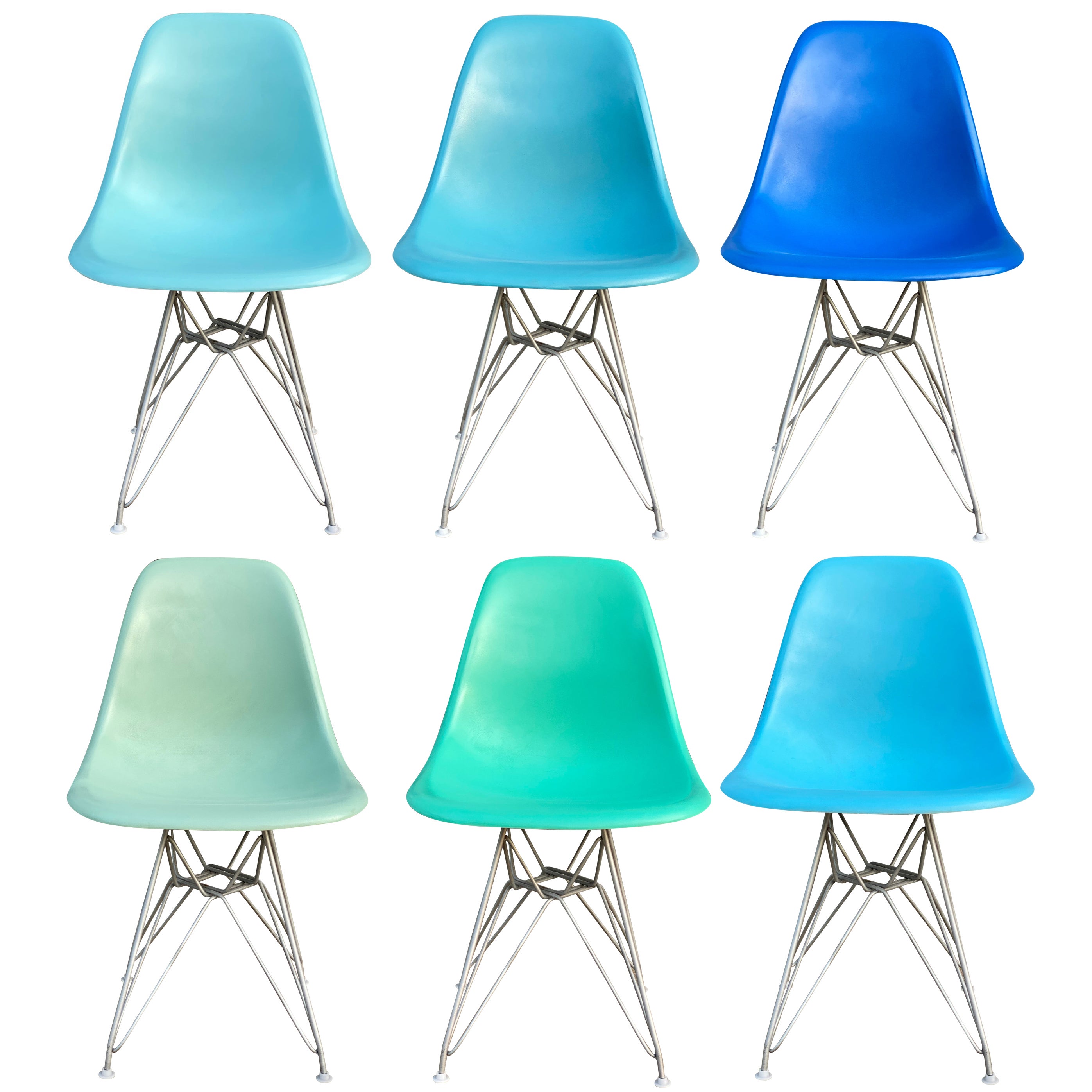 Set of Six MidCentury Modern Eames Herman Miller Molded Plywood Dining Chairs For Sale at 1stDibs