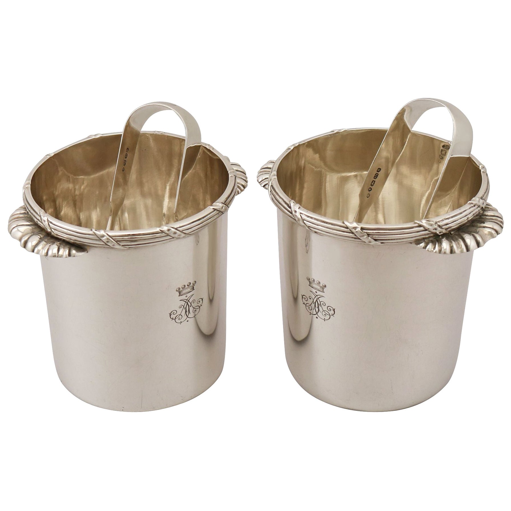 Antique American Sterling Silver Ice Bucket by Meriden Britannia at 1stDibs