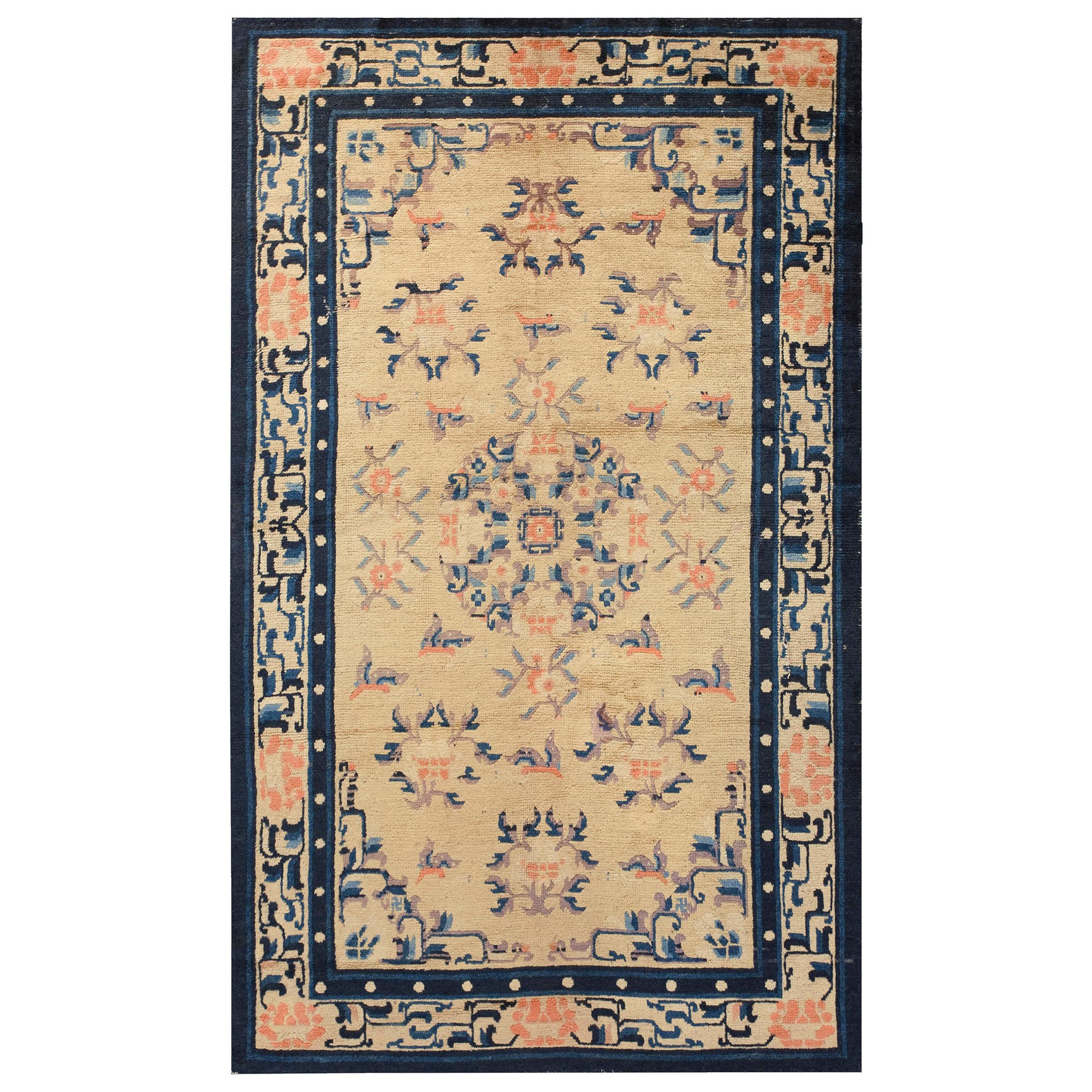 Late 19th Century Chinese Ningxia Carpet ( 4'4" x 7' - 132 x 213 cm )