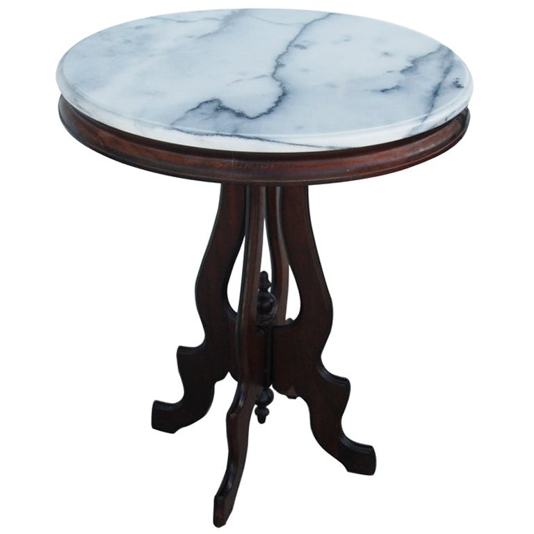 Victorian Mahogany Table with Marble Top at 1stDibs