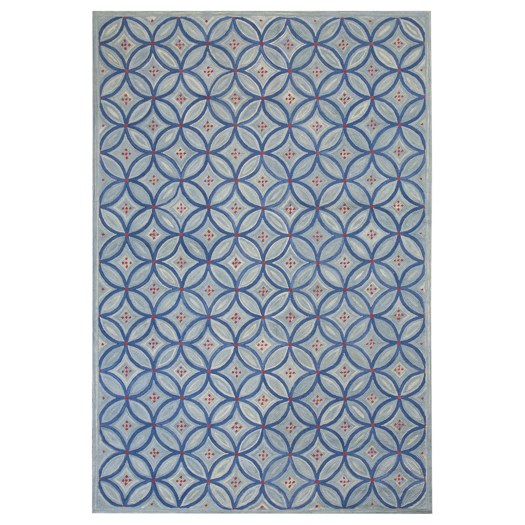 Contemporary Handmade Hooked Rug ( 6' x9' - 183 x 274 cm ) For Sale