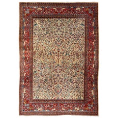 Used Persian Fine Manchester Kashan Rug with Forest Garden Design