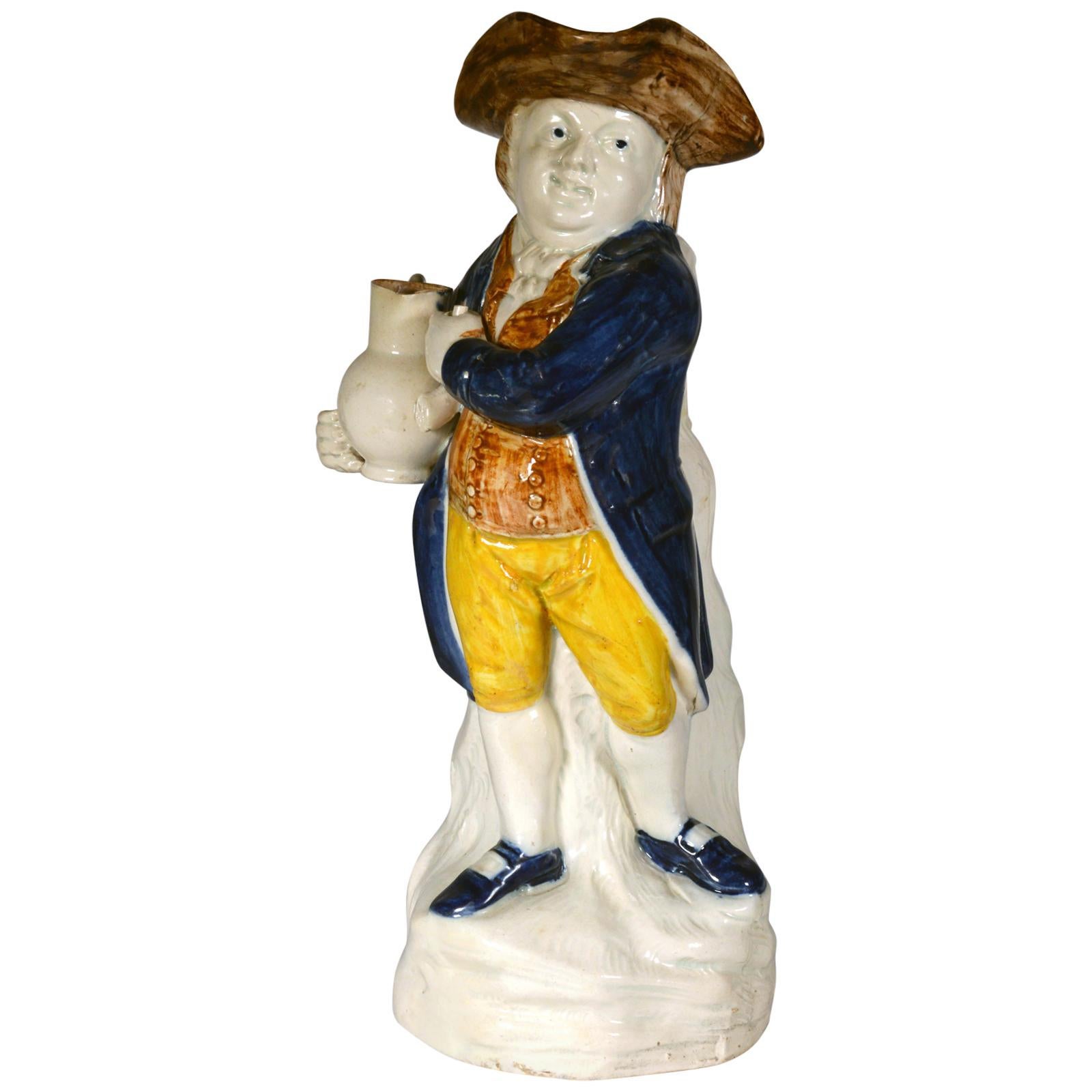 18th-Century English Pottery Hearty Good Fellow Toby Jug