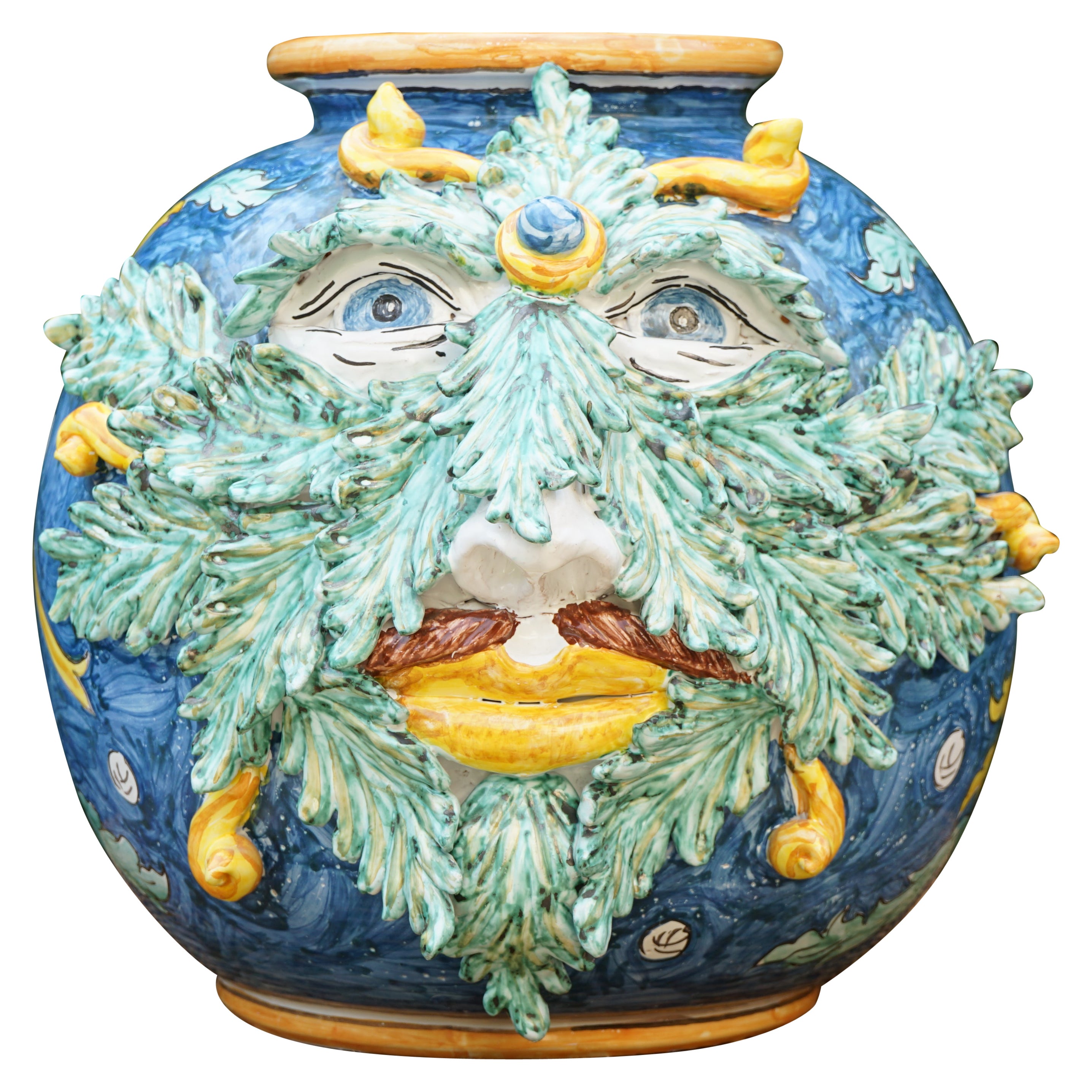 Caltagirone Ceramic Sculpture Vase Model Primavera For Sale at 1stDibs