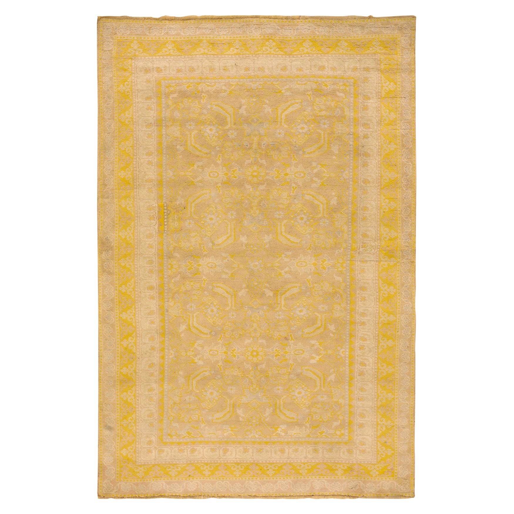 Tapis indien Agra en coton du début du 20e siècle (04''7 x 7''2 - 140 x 218) en vente