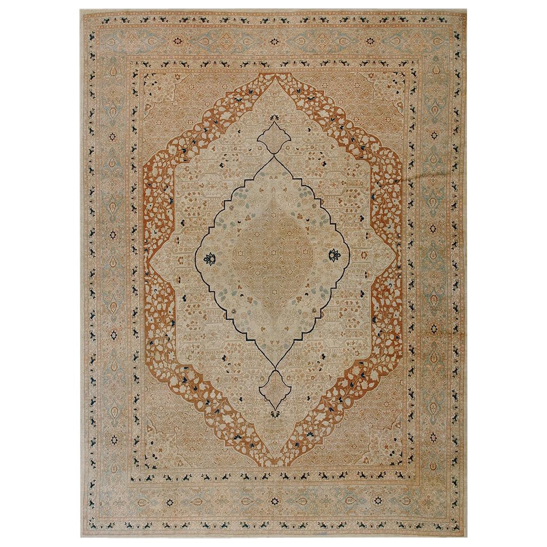 19th Century Persian Tabriz Haji Jalili Carpet ( 9' x 11'8" - 275 x 356 ) For Sale
